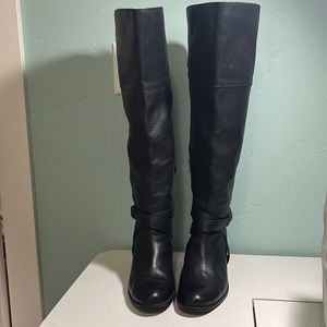 Vince Camuto over the knee wide calf pebbled leather boots